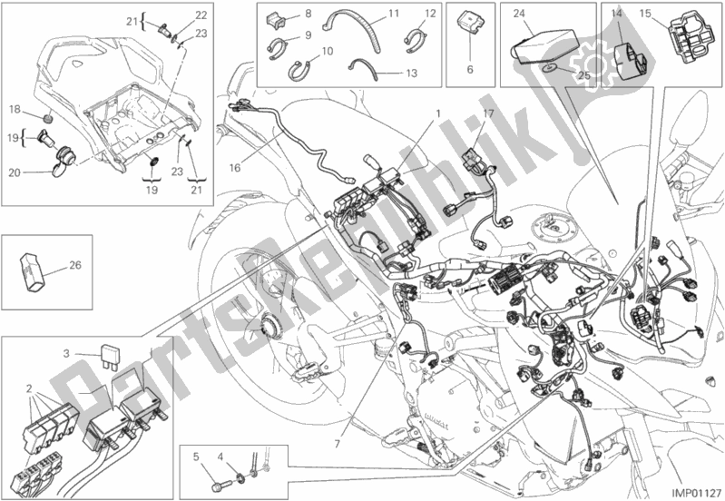 Toutes les pièces pour le Faisceau De Câblage du Ducati Multistrada 1260 S ABS USA 2020